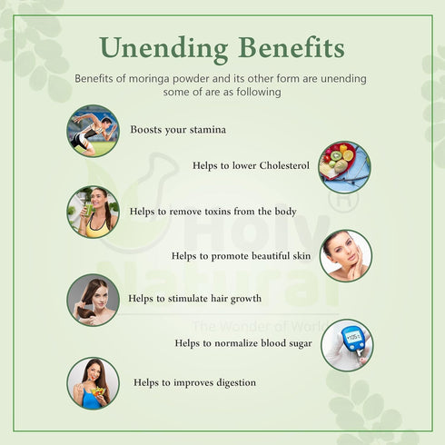 Generic (500gm) Moringa Powder | Drumstick Powder | for Skin, Hair & Health