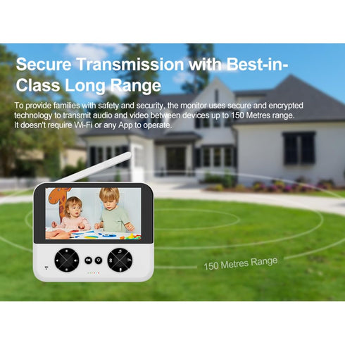 Bloepum 4.3Inch Alert,720p Video Baby Monitor, Baby Caregiver, IPS Screen Baby Camera Monitor Lullaby Feeding US Plug