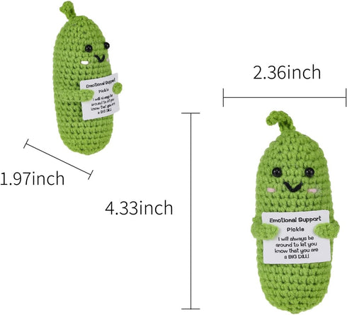 Letken Encouragement Pickle Plush Toys Positive Crochet Animals Gifts Encouragement Birthday Gifts, Christmas Stocking