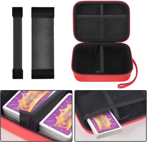 Comecase Cards Holder Case for SKYJO, Bicycle Playing Cards, UNO, Phase 10, Card Game Storage Organizer, Red