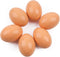 YunKo 6Pcs Wooden Fake Eggs Brown Wood Nest Easter Eggs for Craft