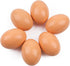 YunKo 6Pcs Wooden Fake Eggs Brown Wood Nest Easter Eggs for Craft