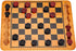 WE Games Solid Wood Red and Black Checkers Board Game Set, 14.5 in. with Inset Grooves for Pieces