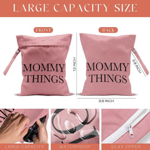 VBCVBGFH Mommy 4 Pack New Essentials New Mom Gifts Cute Wet Bag Waterproof Reusable Wet Dry Bag for Swimsuit Clothes