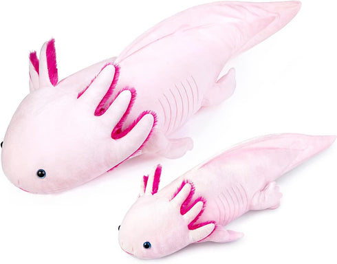 ZHONGXIN MADE Simulation Axolotl Plush - Super Large 30 Inch Pink Stuffed Animal, Realistic Cute Weighted Plushie Gift