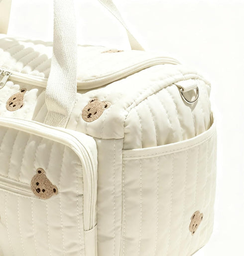 Generic Commuting Large Diaper Bag, Cartoon Bear Diaper Bag with Compartment Portable Nappy Pouch, for Travel Camping