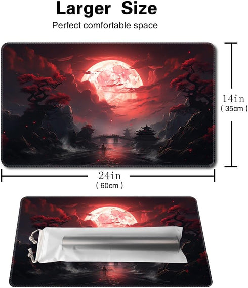 MTG Playmat Size 24x14in Free Storage Bags Non-Slip Backing, Ideal for Card Game Enthusiasts TCG Playmat Mouse Pad (Blood Moon Secrets-No Deck) by TCGMAT