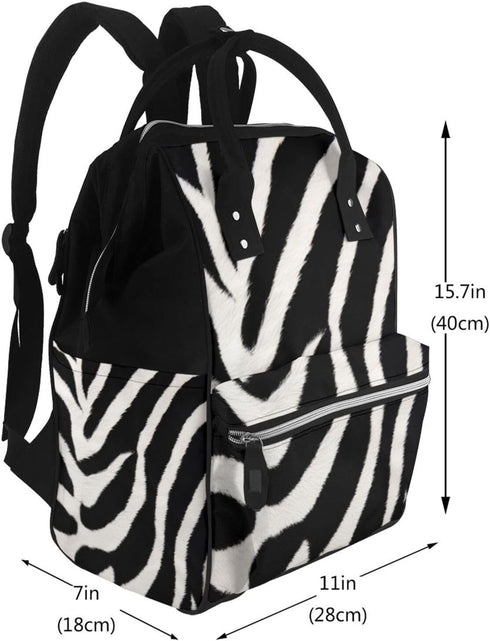 HCBPWVQA Backpack Daypacks Backpack Mommy Zebra Animal Diaper Bag with Changing Pad and Pacifier Holder, Multifunction