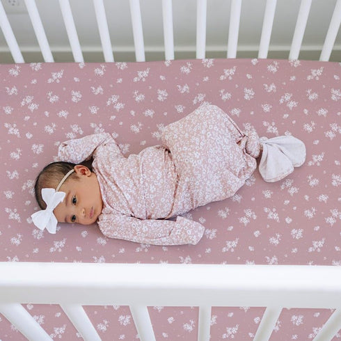 2 Pack Crib Sheets Neutral - Fitted Baby Crib Sheets Bed for Girl Boy - Standard & Toddler Mattress (Antique Rose)