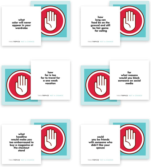 TableTopics to GO Not a Chance - 40 Fun Filled Question Cards for Friends & Family, Great for Game Night