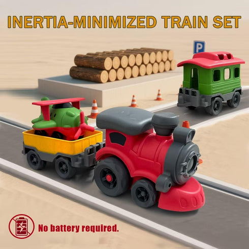 Baimiby Set 3-5, Set 3 4 5 6 Christmas Toy Train for Toddlers Small Train Toys Locomotive with Airplane Wagon Train