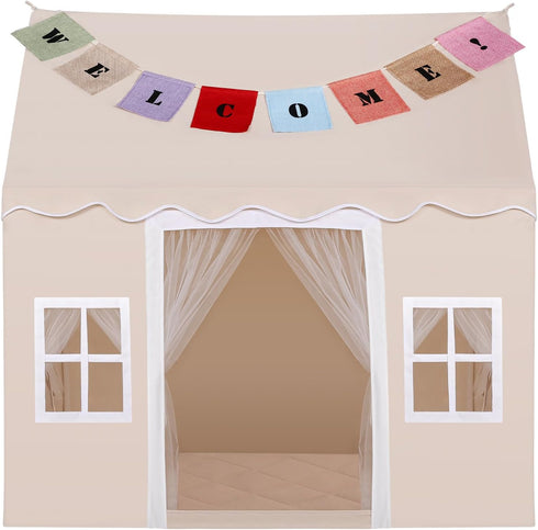 Kids Tent with Mat,Play House for Kids Indoor Outdoor,Play Tent Princess Fort