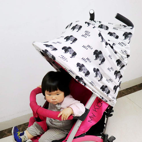 Buffalo Car Seat Canopy for Babies, Multiuse Cover for Nursing, Shopping Cart, High Chair, Soft Breathable