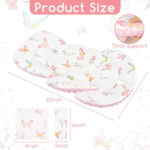 Infant Car Seat Insert for Newborn Girls Boys, Reversible Baby Carseat Head Support with Strap Pads, Soft Baby Car Seat