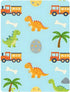 CZXW 52" 28" Cartoon Dinosaurs and Construction Vehicles Crib Sheets Fitted x Natural Cotton Soft & Breathable for Baby