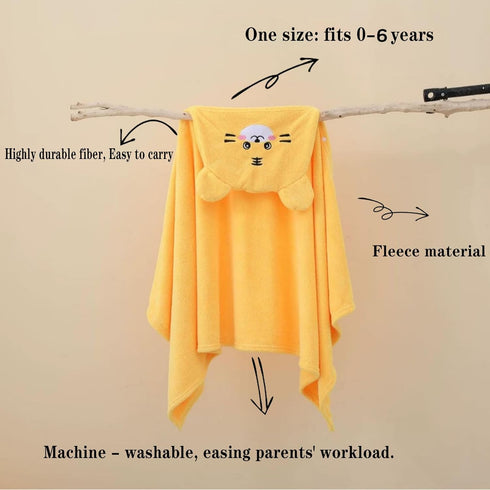 27.5"X55" 0-6 Boys(Sunset IIFaryMes Toddler Baby Bath Towel with Hood Ultra Absorbent Soft Bathrobe Blanket, Years