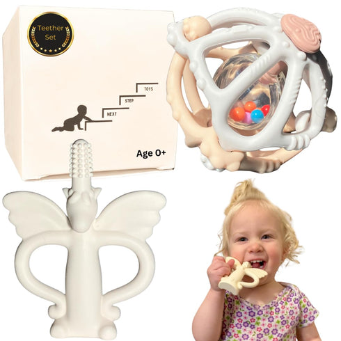 Silicone Teething Toys & Baby Sensory Toys | Rattle Ball & Unicorn
