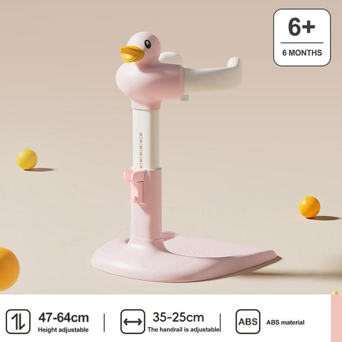 NYXIFYLO (824 Baby Shower Stand Adjustable Toddler Bath Seat Rack with Anti-Slip Base, Portable Duck Design Baby Bath