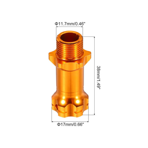 MECCANIXITY Wheel Hex Hub Adapter with Mount Cap Plug 17mm to 30mm Thicken Extension Conversion Wheel Hex Nut for 1/8 Remote Control Car Truck Tires (Golden)