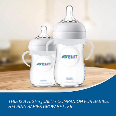 2 Pack Compatible Baby Bottle Handles for Philips Avent Natural Baby Bottles, Baby Bottle Holder, White