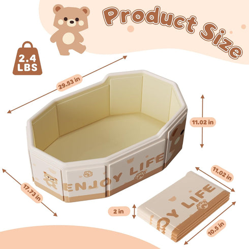 Xynzanic 3M-8Y, Foldable Baby Bath, Collapsible Baby Bathtub Portable Travel Baby Bath Tub with Non-Slip Base, Pop Up