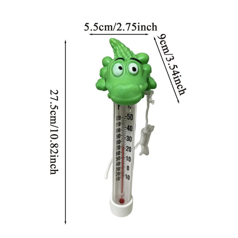 Generic 27.5x9x5.5cm Floating Pool Thermometer - Pool Temperature Gauge, Crocodile Shape Bath Temperature Gauge