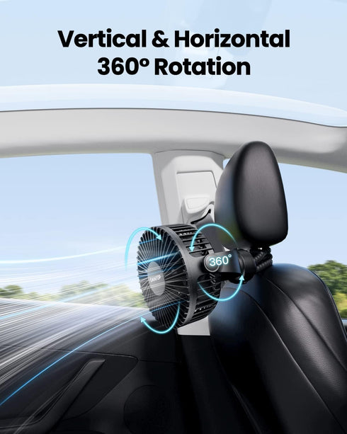 Gaiatop Mini Portable Stroller Fan, Battery Operated Clip on Fan, 3 Speed Rechargeable, Black