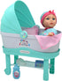 Little Darlings: 12" Bassinet Baby Doll Set - Teal, Pink, Stars - Soft Body Doll with Accessories for Kids Ages 2+