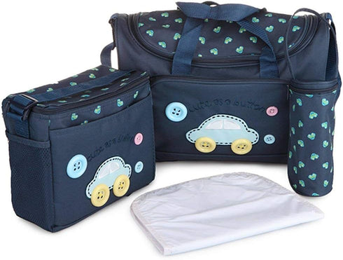 Inzopo Set 4 Mummy of Waterproof Baby Bottle Changing Bag Bag - Dark Blue