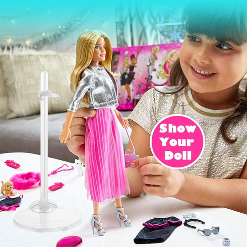 10Pcs Adjustable Doll Stands Display Holders, Transparent Plastic Mini Doll Display Stand for 11 to 13 Inch Dolls