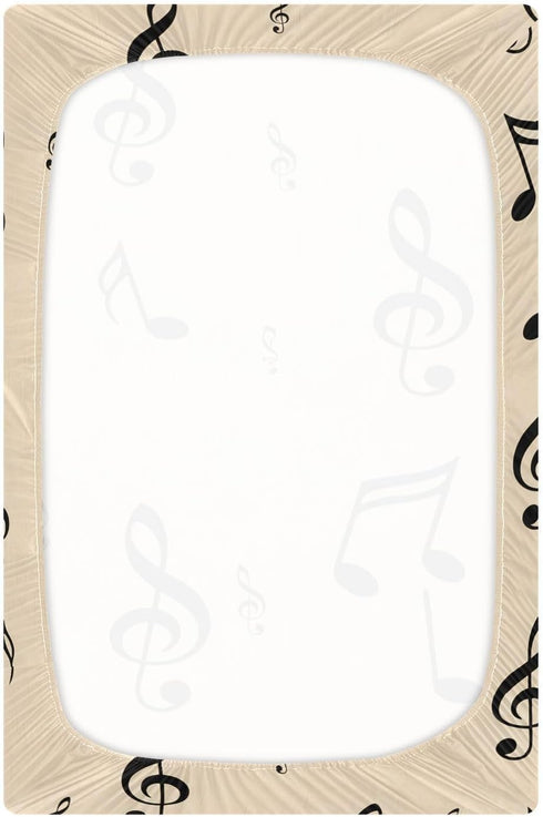 Gravopti 39X27 Inch Music Notes Crib Sheets for Girls and Boys, Soft Breathable Cotton Crib Sheets for Toddler Bed