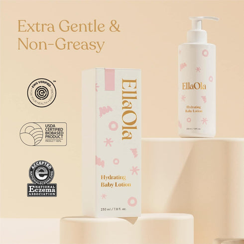 7.8 oz. ELLAOLA Soothing Baby Lotion for Dry, Eczema Prone & Sensitive Skin with Jojoba Oil + Squalane - Moisturizing