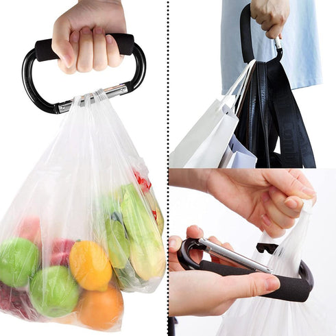BanYakong Baby,2 Stroller Hooks by pcs Carabiner Stroller Hook Organizer for Hanging Purses, Diaper Bag, Shopping Bags.