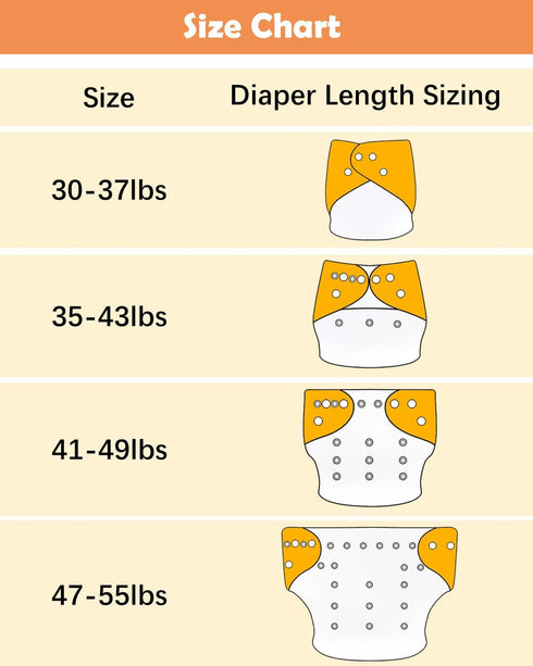 Pack 13 3-5 6 Pack 6pcs babygoal Large Cloth Diapers of for Year Toddlers, Cloth Diaper Covers with Inserts and Wet