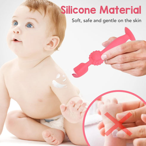 Generic Baby Butt Cream, Applicator Soft Silicone Skin Friendly Suction Base Diaper Cream Spatula (Red)