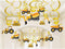 30PCS Construction Hanging Swirls Decorations for Birthday Party, Baby Shower, Car Excavator Bulldozer Ceiling Decor