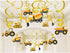 30PCS Construction Hanging Swirls Decorations for Birthday Party, Baby Shower, Car Excavator Bulldozer Ceiling Decor