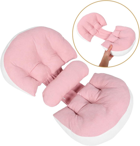 U-Shaped Maternity Pillow for Pregnant Women Waist Support Cushion for Side Sleeping Relieves Belly and Back Pain