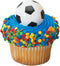DecoPac 12 Count 3D Soccer Ball Cupcake Rings
