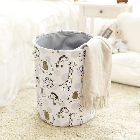 INough Kids Laundry Hamper - Baby Stuffed Animal Organizer, Toy Basket, Safari Nursery Decor, Giraffe