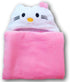 Hooded Toddler Blanket | Plush Soft Animal Baby Hoodie Blankie 36x27 + Hood, Light Pink