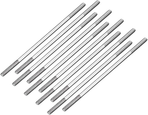 uxcell M2x55mm Pushrod Connector Stainless Steel Rod Linkage,for RC Boat,Car,Airplane,Helicopter,10pcs