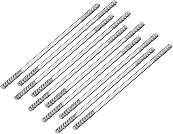 uxcell M2x55mm Pushrod Connector Stainless Steel Rod Linkage,for RC Boat,Car,Airplane,Helicopter,10pcs