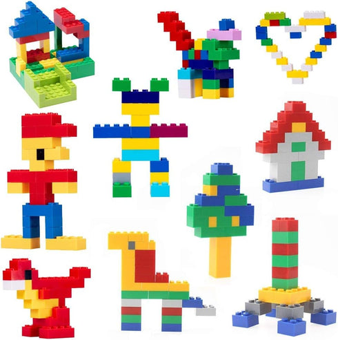 3 Otters 1000PCS Building Bricks Set, Classic Creative Building Blocks for 2-8 Year Old Boys and Girls