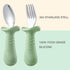 PandaEar Baby Toddler Fork and Spoon Utensil Set, 6 Pack Silicone Stainless Steel Silverware, BPA Free