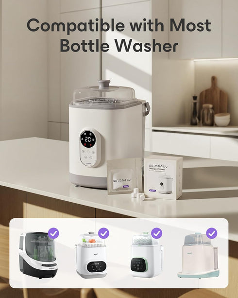 120Pcs Momcozy Official Baby Bottle Detergent Tablets Cleaning Tabs for Milk Residue Removal, Compatible with Baby
