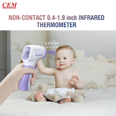CEM DT-8806 Digital Thermometer for Adults and Kids - No Touch Forehead Thermometer with Fever Alarm and Instant