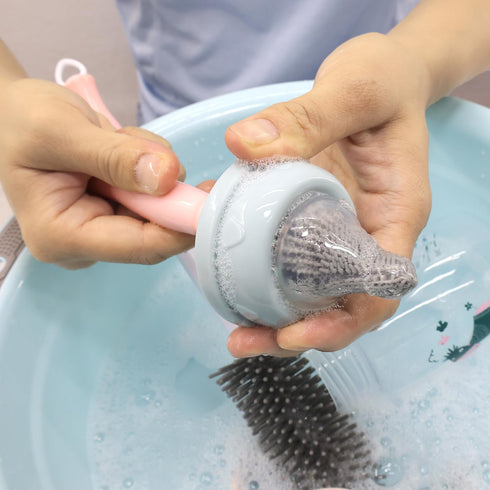 Silicone Cleaning Brush, 12" Long Handle Water Bottle Cleaner for Baby, Sports, Vase, Glassware, Smaller Openings