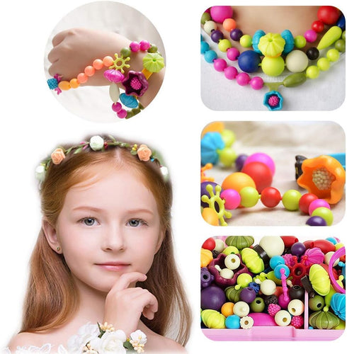 GILI Pop Beads Jewelry Making Kit for 3-8 Year Old Girls, Arts and Crafts Toys for Kids, 500pcs Set