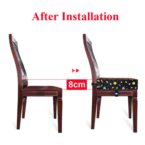 Dining Chair Heightening Cushion, Portable Adjustable Highchair Booster for Baby Toddler Kids, Washable Seat Pad (Black